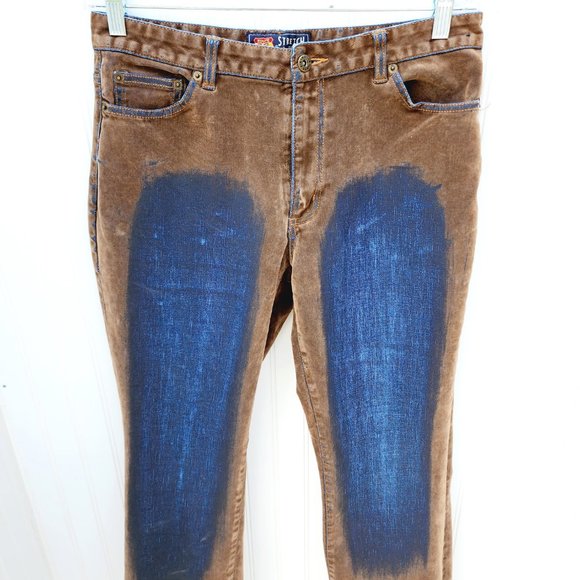 Route 66 Women Stretch Fit Jeans Size 12 Brown Velvet Faded /Distressed Design - Picture 3 of 10